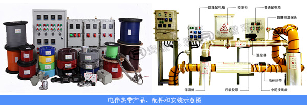 電伴熱帶產(chǎn)品、配件和安裝示意圖